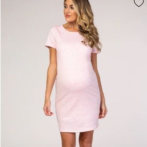 Pink Blush Fitted Maternity Dress